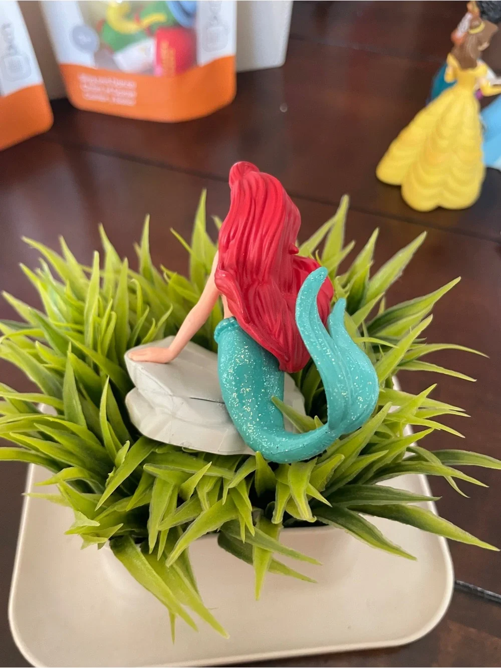 Disney Little Mermaid Ariel Figurine Toy - Red Hair, Teal Tail